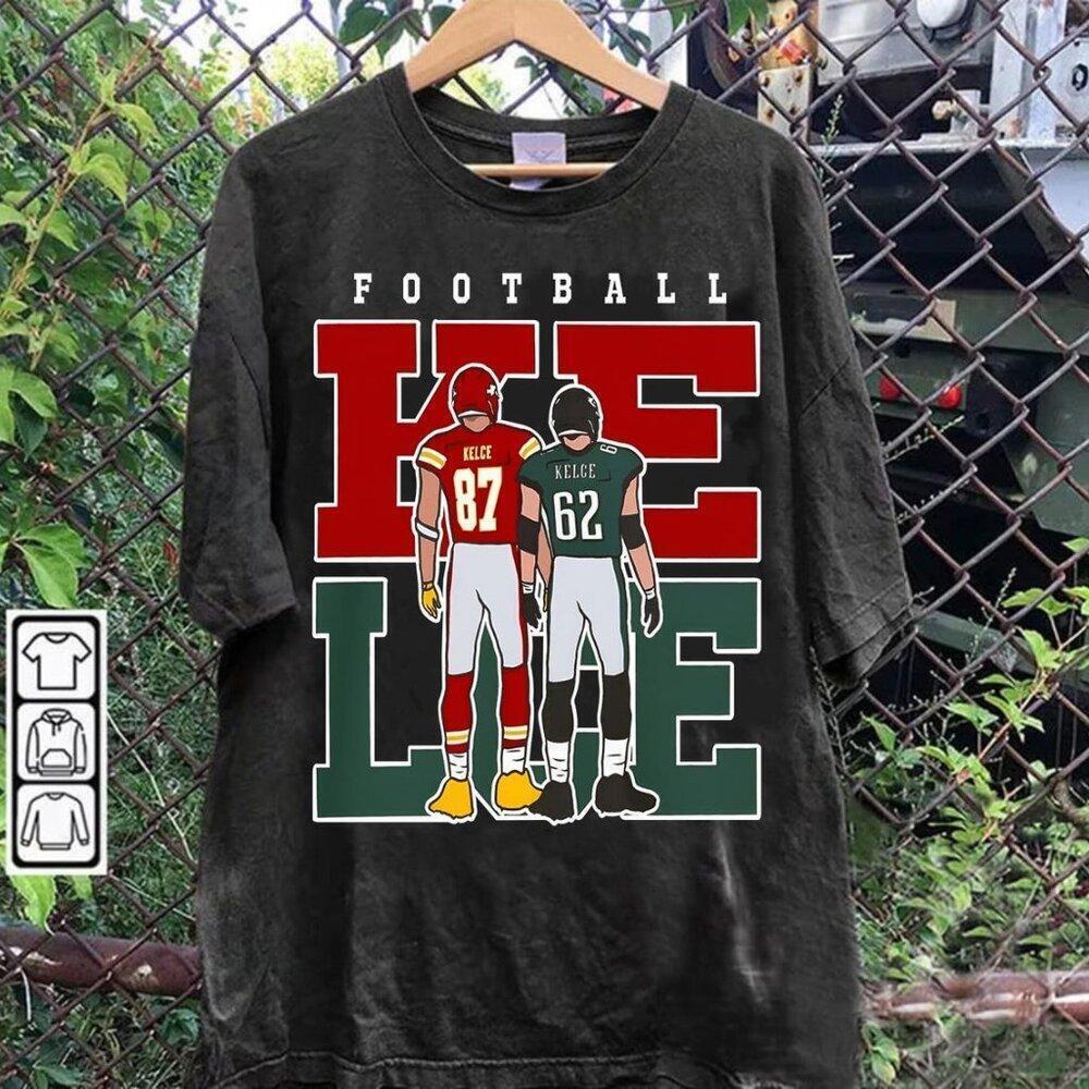 Jason Kelce & Travis Kelce American Football Shirt, Football Gift